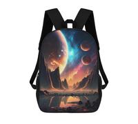 sinyumoney Alien Planet Reflections -2 Backpacks 3D Printed Kids School Backpack Outdoor Casual Daypack Fashion Casual Children Backpacks Cute Travel Bags 17inch
