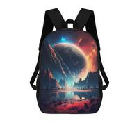 sinyumoney Alien Planet Reflections -4 School Bag Bookbag 3D Printed Children's Backpacks for Kids Boy Girl Book Bags Kids School Bag Travel Rucksacks 17inch