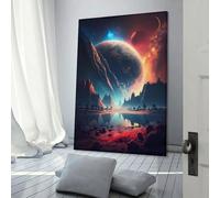 sinyumoney Alien Planet Reflections -4 Vintage Picture Modern Wall Artwork Decor Living Room for Wall Decor Gifts Women Men 12x18inch(30x45cm)