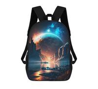 sinyumoney Alien Planet Reflections School Backpack Water Resistant Travel Backpack Computer Bag - Perfect for Travel, Work And Daily Use 17inch