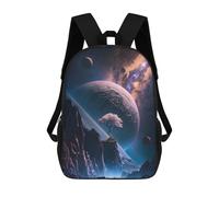 sinyumoney Alien Planet with Pink Tree Backpack School Bag Lightweight Schoolbag Dayback Bookbag College for Men/Women 17inch