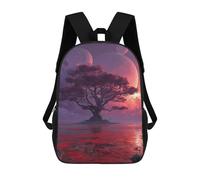 sinyumoney Alien Planet with Tree Kids Backpack,School Backpack Kids School Bag 3D Printed Cartoon Large Capacity Backpack for Kids Boys And Girls 17inch