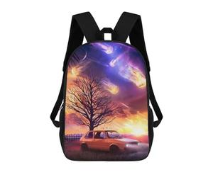 sinyumoney Alien Sky Car Journey Backpack School Computer Rucksack for School/Work/Travel for Boys/Girls/Teenagers 17inch