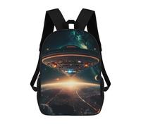 sinyumoney Alien Spaceship Over Earth Backpack for School 3D Printed Boys Girls School BagChildren Bookbag Travel Rucksack 17inch