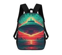 sinyumoney Alien Spaceship Rising Children's Backpack, Schoolbag Large Capacity Students Bookbag Rucksack Knapsack for Boys Girls Adults Teen 17inch