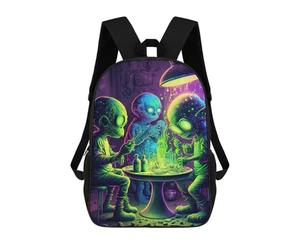 sinyumoney Aliens Conducting Experiments Backpack 3D Print Kids Bag Elementary Students Daypack Lightweight School Bag for Children Girls Boys Nursery Lunch Pack 17inch