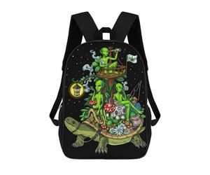 sinyumoney Aliens on Turtle Ship School Backpack for Girls Backpack Water Repellent Casual Daypack Lightweight Rucksack Boy Girl School Backpack 17inch