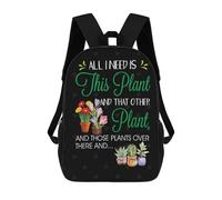 sinyumoney All I Need Is This Plant Backpack School Bag Large Lightweight Casual Backpack for Campus Outdoor Travel Sports 17inch