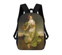 sinyumoney Allegorie Des Sommers - Harvest God Painting Backpack Kids School Backpack School Bag 3D Printed Fashion School Bag for Boys Elementary And Middle School Student 17inch