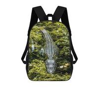 sinyumoney Alligator Children's 17 Inch School Backpack 3D Printed Cool Knapsack for Kids Travel Rucksacks Book Bags Kids School Bag