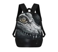sinyumoney Alligator Close-Up Eye And Teeth Backpack School Computer Rucksack for School/Work/Travel for Girls Boys Teenage 17inch