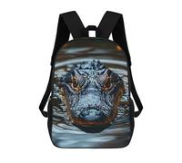 sinyumoney Alligator in Water Close-Up Backpack School Bag Secondary Causal Travel High School Bags for Boys/Girls/Teenagers 17inch