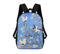 sinyumoney Almond Blossom CRANES BIRD Backpack 3D Printed Children's School Backpack for Kids High Capacity Travel Rucksacks Book Bags Kids School Bag Back Pack 17inch