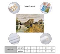 sinyumoney Along The River by Monet Art Work for Home Walls for Rustic Bath Decor Canvas Art 12x18inch(30x45cm)