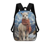 sinyumoney Alpaca in The Mountains Kids School Backpack School Bag 3D Printed School Bag for Boys Elementary And Middle School Students 17inch