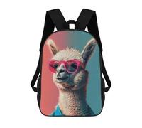 sinyumoney Alpaca Llama Art Backpack School Secondary Causal Travel High School Bags for Boys/Girls/Teenagers 17inch