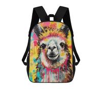 sinyumoney Alpaca Pop Art Home Decor School Backpack 3D Printed Children's 17inch Backpacks Bag Bookbag for Kids Boy Girl Book Bags Kids School Bag Travel Rucksacks