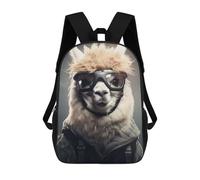 sinyumoney Alpaca Skydiver Animal Backpack School Bag Water Resistant School Bag Business Backpack - Perfect for Travel, Work And Daily Use 17inch