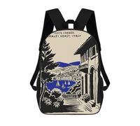 sinyumoney Amalfi Coast, Italy Travel Poster 17 Inch Backpacks Kids Schoolbag,3D Printed Elementary And Middle School Students Backpacks for Boys Girls