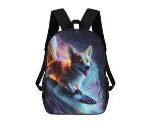 sinyumoney Amazing Dog Surfing Cosmic Backpack School Bag Water Resistant School Bag Business Backpack for Girls Boys Teenage 17inch