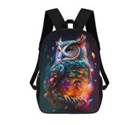 sinyumoney Amazing Owl Children's Backpack, 3D Printed School Backpack, Backpack for Boys Girls, Adjustable School Bag for Primary School 17inch