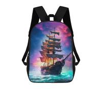 sinyumoney Amazing Pirate Ship Backpack School Bag Fashion Stationery Backpack Waterproof Casual Daypacks- Perfect for Travel, Work And Daily Use 17inch