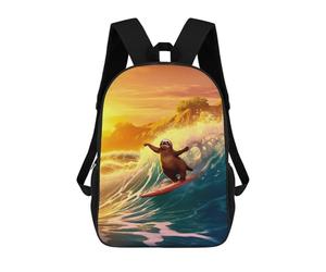 sinyumoney Amazing Sloth Holiday Beac Backpack 3D Printed Kids School Backpack High Capacity Travel Backpacks Book Bags Kids Backpack 17inch