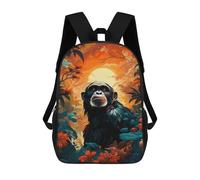 sinyumoney Amazon Jungle Ape Sunset Backpack School Bag Travel College Rucksack Backpacks for Girl, Teen Girls 17inch
