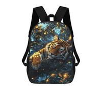 sinyumoney Amazon Rainforest Tiger Resting Children's School Backpack Fashion Casual 17inch 3D Printed School Bags Boy School Backpack Large Backpack