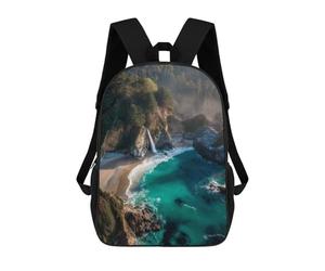 sinyumoney Amazon Rainforest Waterfall Beach -2 Backpack School Computer Rucksack for School/Work/Travel- Perfect for Travel, Work And Daily Use 17inch