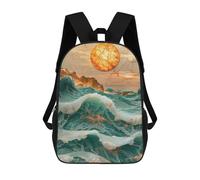 sinyumoney Amber Ocean Sunset School Backpack Fashion Stationery Backpack Waterproof Casual Daypacks for Camping Outdoor Adventures And Daily Travel 17inch