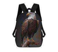 sinyumoney American Bald Eagle Kids' Backpack 3D Printing School Bag Boys Cool Daypacks Casual Knapsack Fun Back Bag for Kids And Teenager 17inch