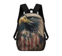 sinyumoney American Bald Eagle School Bag Backpack Teen Schoolbag 3D Printing Adjustable Schoolbag Fashion Pocket Bag for Kids Boys Girls Students And Teenagers Fans 17inch