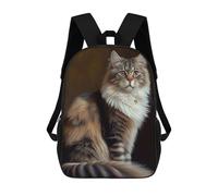 sinyumoney American Bobtail Oil Paint School Backpack Water Resistant Travel Backpack Computer Bag - Perfect for Travel, Work And Daily Use 17inch