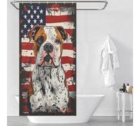 sinyumoney American Bulldog America Anti-Mould Proof Resistant Thicken Durable Polyester Hilarious Bath Curtain for Travel Trailer 35.43x70.87Inch（90x180cm）