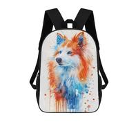 sinyumoney American Eskimo Dog Rucksacks 3D Printed Children 17inch Backpacks Fashion Casual Daypack Travel Bags Outdoor Casual Daypack for Boy And Girl