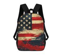 sinyumoney American Flag Abstract Art Backpacks Kids School Backpack School Bag 3D Printed School Bag for Boys Elementary And Middle School Students 17inch