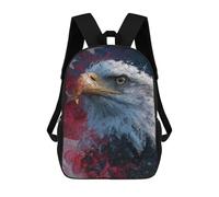 sinyumoney American Flag Eagle Art Print-1 Children's Backpacks 17inch School Backpack 3D Printed Bag Bookbag for Kids Travel Rucksacks Boy Girl Book Bags Kids School Bag