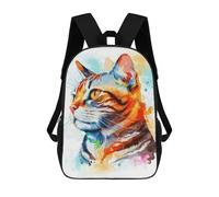sinyumoney American Shorthair Cat Art Backpack School Bag Secondary Causal Travel High School Bags for Boys/Girls/Teenagers 17inch