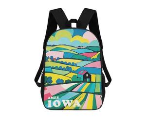 sinyumoney Ames Iowa Landscape School Bags Lightweight Airport College Students Back Pack for Camping Outdoor Adventures And Daily Travel 17inch
