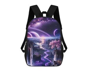 sinyumoney Amethyst River Canyon Backpack School Bag Lightweight Schoolbag Dayback Bookbag College for Girl, Teen Girls 17inch