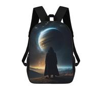 sinyumoney Among The Rings of Saturn Backpack School Business Durable Laptop Bag for Camping Outdoor Adventures And Daily Travel 17inch