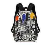sinyumoney Amsterdam Cityscape Abstract Art Kids Backpack 17 Inch School Bag 3D Printed Cartoon School Backpacks for Boys And Teenager School Students