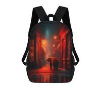 sinyumoney Amsterdam Red Light Bear School Backpack School Bags for Girls Boys Backpack with Pocket Fashion School Bag Kids Backpack 17inch