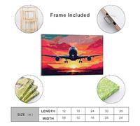 sinyumoney An Airplane Art Work for Home Walls for Toilet Bathroom Decor Grey Wall Art 24x36inch(60x90cm)