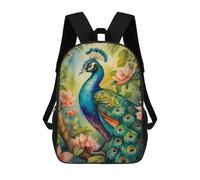 sinyumoney An Peacock Illustration Backpack 3D Printed Kids School Backpack High Capacity Travel Backpacks Book Bags Kids Backpack 17inch