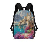 sinyumoney Ancient Monastery by The Lake Kids Backpack Fashion Fun Backpack Book Bag for Boys And Teenager 3D Printed School Bags for Boys 17inch