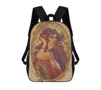 sinyumoney Andalusia Allegory Rroma School Bag Bookbag 3D Printed Children's Backpacks for Kids Boy Girl Book Bags Kids School Bag Travel Rucksacks 17inch