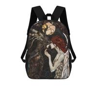 sinyumoney Angel And Demon Stained Backpack School Bag School Secondary High School College Backpack Travel for Boys/Girls/Teenagers 17inch