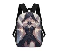 sinyumoney Angel Anime Girl Kids School Backpack 17 Inch School Bag 3D Printed School Bag for Boys Elementary And Middle School Students